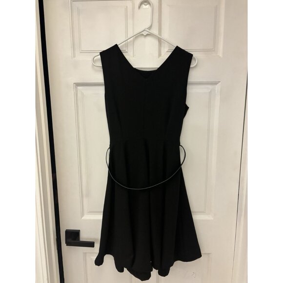 Patrizia Luca Milano Women's Black Sleeveless Dress With Belt Size M Fit Flare - Picture 7 of 16